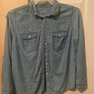Blue Jean Button Down Shirt - Medium - St. John's Bay